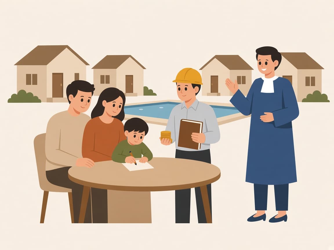 Havuzlu yazlık sitede site sakinleri, yönetici ve avukat aidatı konuşuyor