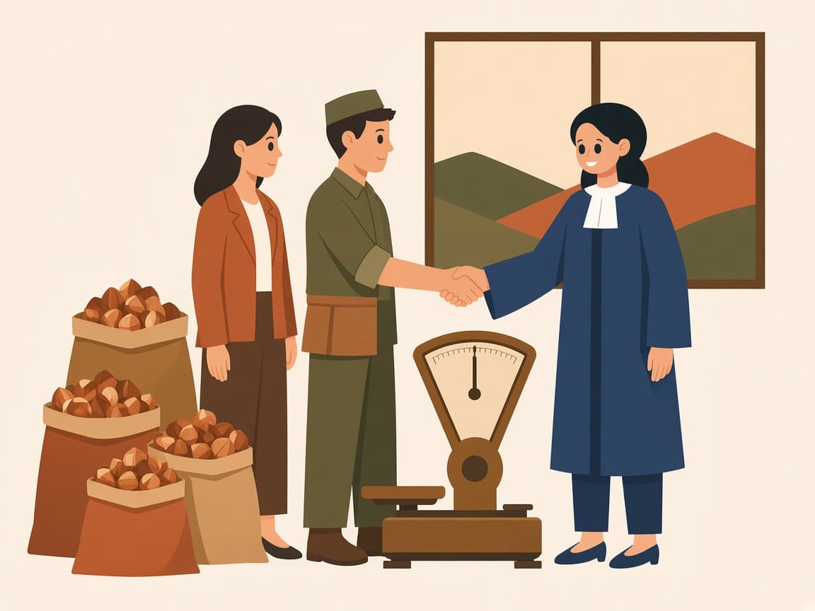 Fındık çuvallarını tüccara bırakan üretici ve avukat